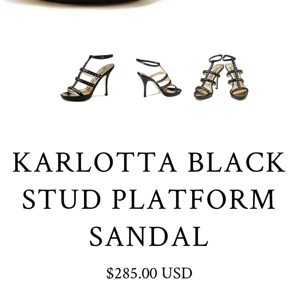 Emy Mack Karlotta Platform Sandal Nappa Black Sz 8